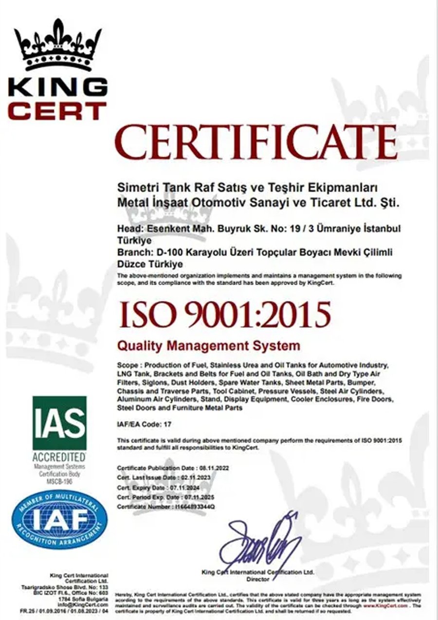Certificat KingCert ISO 9001:2015